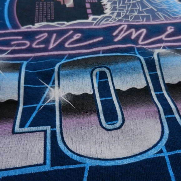 Fortnite T-Shirt Adult Size Medium Blue Pink Give Me The Loot Graphic Tee - Picture 4 of 9